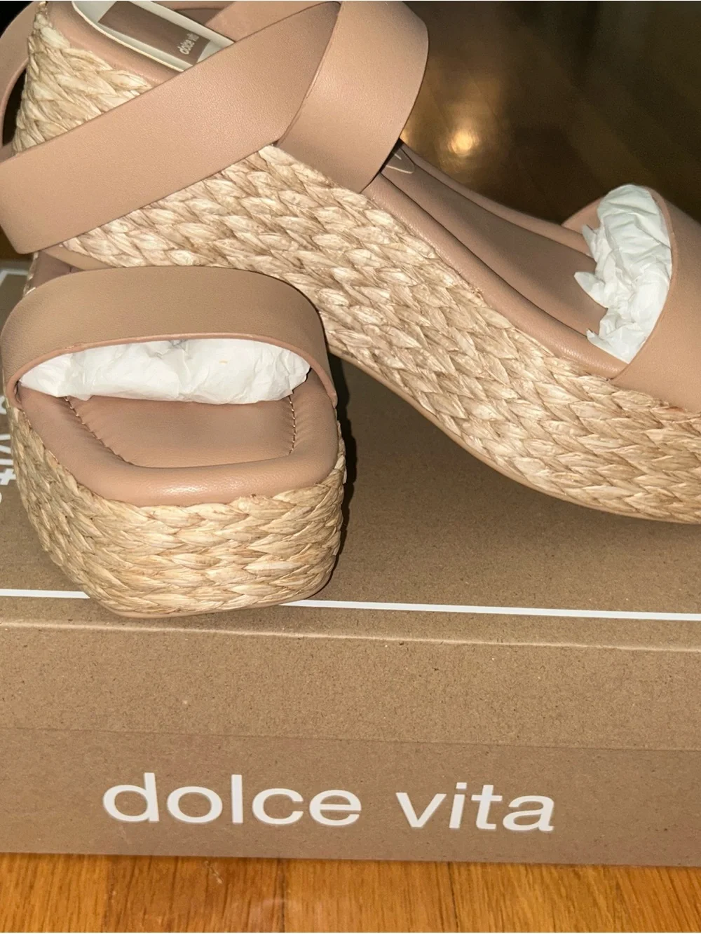 <NWT/NIB> Dolce Vita Cannes Tan Platform Espadrille Sandals w. Ankle Straps 9